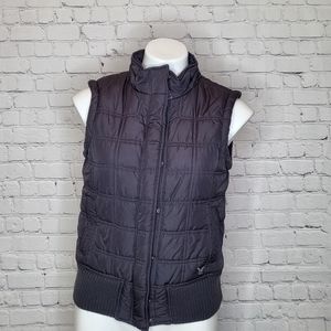 American Eagle Dark Gray Quilted Puffer Vest - Size M